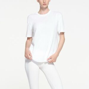 Skims Relaxed Tees Oversized Long T-Shirt Snow Sz Med